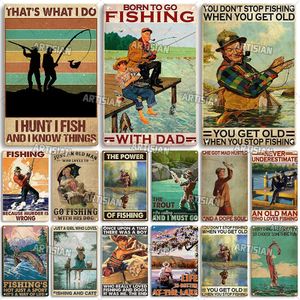 Łowić ryby metalowy plakat rybacka talerz niestandardowy sport