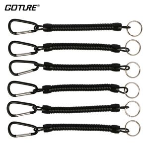 Linha de Monofilamento Goture 6pcs Cordeiros de pesca preta Cordas de corda de corda plástica retrátil Segurança máxima Máx