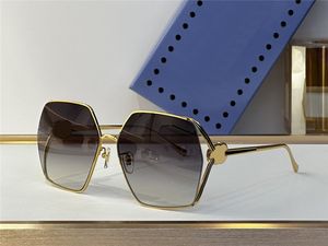 Yeni Moda Tasarımı Çokgen şeklindeki güneş gözlükleri 1322 Zarif K Gold Frame Basit ve Popüler Stil Yüksek Uçlu Açık UV400 Koruma Gözlükleri