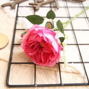 Decorative Flowers 5PCS Single Branch Artificial Rose Bouquet Silk Peony Home Decor For Wedding Decoration Wreath Fake Flores