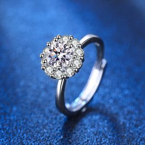 Luxus TIFF Modemarke Schmuck Neuer Kwai Sang Diamond Moore Ring t Home Six Claw 1 Ca Pt950 Live -Paar Mädchen Hochwertiger Accessoire Ring