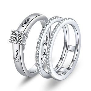 Anéis de casamento Xiaojing 925 prata esterlina Custom Birthstone Nome gravado Design exclusivo anel de dedão para mulheres jóias personalizadas 230811