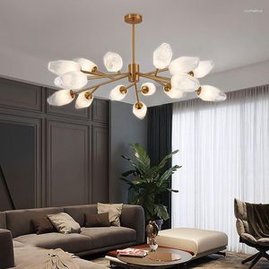 Lampy wiszące Magnolia salon żyrandol żyrandol LED atmosferyczna lampa molekularna sypialnia oświetlenie jadalne