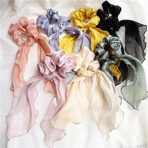 Hårtillbehör 7 Styles Kids Headwear Elastic Bows Scrunchies Band Pure Color Fashion Glitter Silk Ring Rope Ties