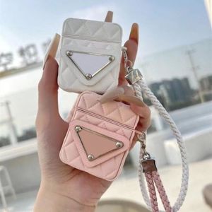 Rhombic Plaid Headphone Accessories Airpods Cases For Generation 1 2 3 Airpod Pro Shell Classic Designer Letter Protective Anti-fall Earphone Cover Case KeyChain