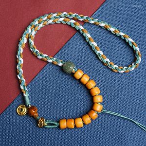 Hänghalsband legering tai chi bagua handvävda par armband sträng halsband dubbel användning lycklig färgglad tröja kedja diy
