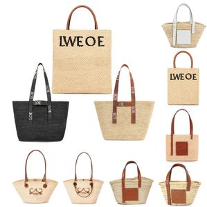 Cross Body Totes Weave Basket Palha Pequena Praia A5 Tote Ráfia Bolsas Mulheres Mens Palha Alta Qualidade Designer Bolsa De Ombro Luxo Grande Dobre Shopper Bolsa Anagrama