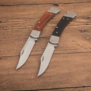 New R3812 Folding Knife 440C Satin Blade Wood with Stainless Steel Handle Outdoor Camping Hiking EDC Pocket Knives with Retail Box