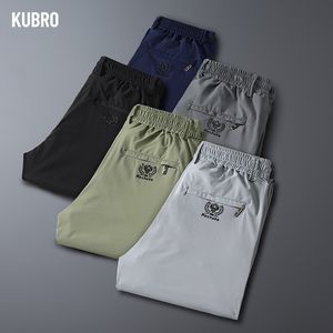 Mensbyxor Kubro Outdoor Quick Torkning Summer Thin Section Elastic Sports Leisure Ice Silk Mountaineering Lång full längd 230810