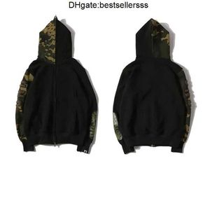 Designer Mens Ape Hoodies Zip Up Shark Jackets Lång ärm Huven Löst kamouflagjacka tryck Womans Hoodie Populära mönster Sportkläder hög kvalitetsstorlek S-3XL