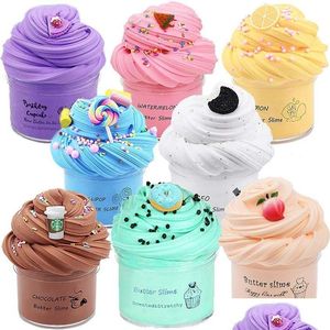 Clay -Cough Modeling Clay DIY Slime Masher Slime Fruits Kit Soft Elasty i nieostronna chmura tworzy zestaw pachnący dla dzieci Prezent 905 DRO DHCWB