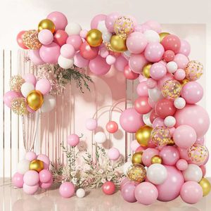 Decoração pink balão guirlanda rosa confete de peito de ar de confete de ar decorações de casamento de menina de aniversário