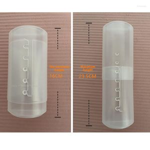 Förvaringslådor 1 st justerbar höjd PVC Makeup Brush Holder Display Cup Organizer med lockfodral glidande dammtät skydd