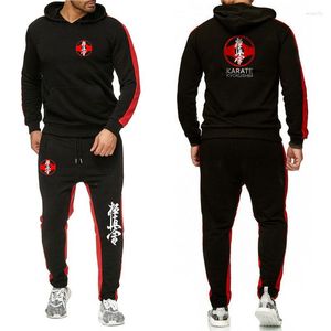 Herrspårsugnar Kyokushin Karate Print Clothing Autumn Winter Sets dragkedja Hoodie Pants Casual Tracksuit Male Sportswear Pullover Sweat