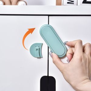 2023 Nya japanska enkelt att låsa upp spädbarn och barnsäkerhetslås Anti-Pinch Handkylskåp Dörr Anti-Unlock Cabinet Lock