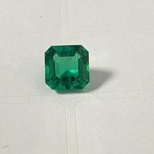 Loose Diamonds GRC Green Columbian Emerald Stone 8x8mm Asscher Cut Gemstones