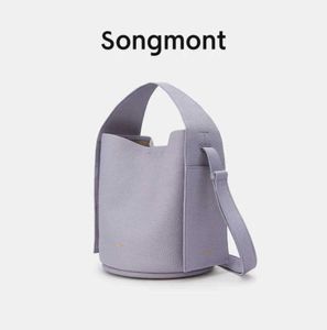 Songmont Ear Series Bucket Women's Crossbody One Shoulder Trendy New Top Layer Cowhide Large Capacity personalized bag Light luxury and high sense