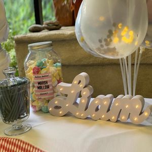 Decorative Objects Figurines Wooden Letters LED Lamp Sign Marquee Light Up Night LED Grow Light Wall Decoration For Bedroom Wedding Ornaments Lights 230810