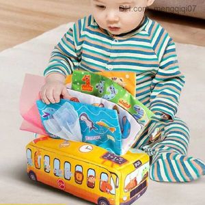 プルおもちゃのベビーティッシュボックスおもちゃを引っ張るベビーマジックティッシュボックス6-12ヶ月モンテッソーリ早期教育と学習おもちゃベビーゲームZ230814