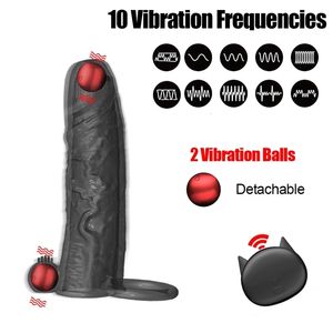 Vuxna leksaker vibrerande utvidgning för män återanvändbar dildo vibrator penis ring ärm för vuxna sexbutik sex leksak för par 230810