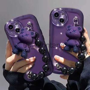 Mobiltelefonhüllen für Apple 14Promax Phone Case Purple Puppengewalt Bären Armband iPhone 14Pro Armband Mini J230811