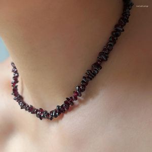 Łańcuchy Ponadczasowe cudowne geo kamienne koralikowe naszyjnik dla kobiet projektantki biżuterii goty