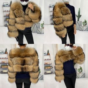 Giacche da donna Natural Winter Real Raccoon Coat Plus/Size Clowe Big Fluffy Fur Coat Giacca 230811