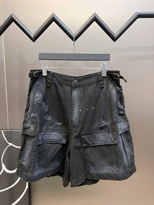 Oryginalne bale coli marnowane gleba myte woda spryskanie atrament luźne szorty nCiag nogi spodni moda luźne mężczyźni Hiphop Streetwear Causal Shorts