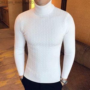 Herrtröjor Nya män Turtleneck tröja och tröjor 2022 Ny stickad tröja Vintermän Pullover Wool Casual Solid Clothing Z230811