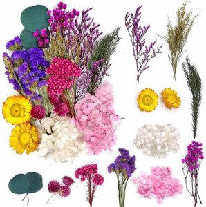 Dekoratif Çiçekler Kurutulmuş Kit Çok Kullanımlı DIY Mum Yapımı Hydrengea Chrysanthemum Gypsophila Yaprakları Kabartmalı Noel Malzemeleri Malzeme