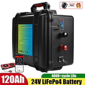 Batteria di litio IP67 IP67 impermeabile 24V 120 AH per 80 libbre da 88 libbre motore di pesca a traina elettrica elica della barca elettrica+caricabatterie da 10a