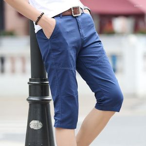 Men's Pants Men Summer Capris Slim Fit Casual Beachwear Cropped Cargo Plus Size Boys Cotton Loose Short Trousers 4xl 5xl