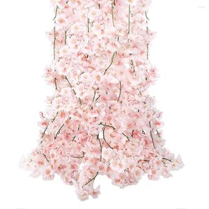 Decorative Flowers 4pcs 1.8M Artificial Cherry Blossom Flower Vines Hanging Silk Garland 144 Heads For Wedding Party Home Decor