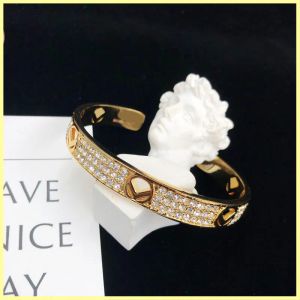 Gold Bracelet Fashion Designer Ring Golden Ring Luxury Jewelry Diamond Rings Engagements Womens Love Bracelets F Brands G23081113BF