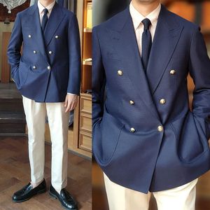 Designer Men's Wedding Suit Blazers Custom Made Tuxedos Double Breasted Jacket For Male Business Office Groom Wear Only Coat