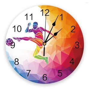 Wall Clocks Football Sport Geometric Color Bedroom Clock Large Modern Kitchen Dinning Round Living Room Watch Home Decor