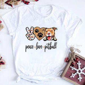 Женская футболка Dog - это любовь графическая печатная футболка для девочек красочные питбуль -терьеров
