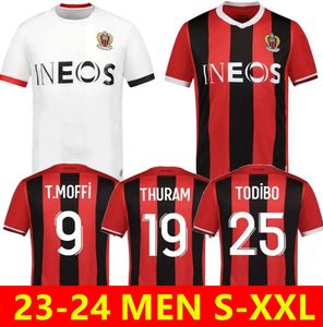 Camisetas masculinas 23 24 Ogc Nice Fc Futebol Delort Melou Gouiri 2023 2024 Ogcnice Camisas Dolberg Dante Kamara Atal Maillot de Foot Home Away Terceiro Kluivert Stengs Bnwz