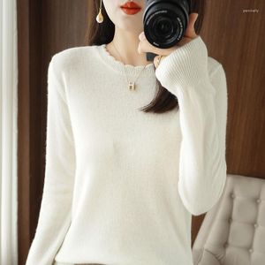 Women's Sweaters Round Neck Long Sleeve Knitwear Top Inner And Outer Wear Bottoming Shirt Loose Slimming All-Matching Pullover