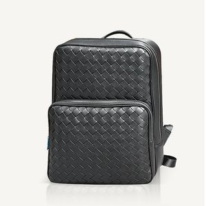 Zaino designer zaino di fascia di lusso di lusso da viaggio da viaggio minimalista borse per computer business a4 file in pelle vera e propria borsa tessuta a mano 2023 NUOVO