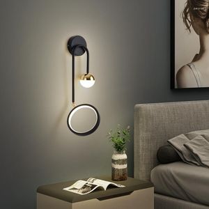 Wall Lamp Led Interior Light Headboards Round Ball Background Aisle Living Room Nordic Creative Decoration WallLamps