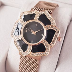 36mm senhoras flor senhoras relógio moda diamante couro feminino relógios senhoras pulseira relógio de pulso casual relogio feminino