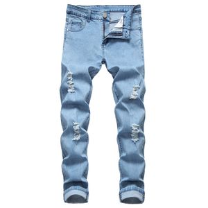 Men's stretch slim ripped jeans multi-color European and American men's pants Designer Jeans Mens Denim Pants Fashion Trouser Top Sell #03