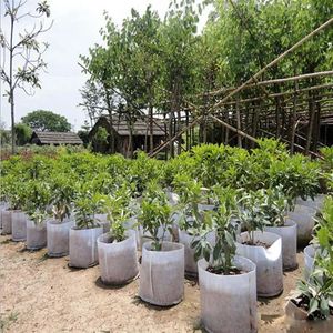 Nowe powtórne okrągłe garnki z tkaninami tkaniny Plant torebka z korzenia pojemnik na worka do napowietrzania pojemnik ogrodowy