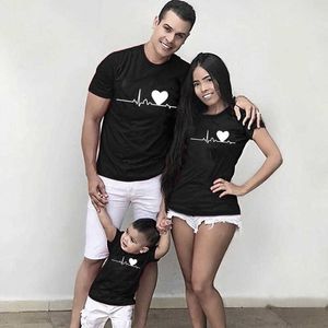 Passende Familien-Outfits, Love My Family-Kleidungssets, Sommer-Mutter und Tochter, kurzärmelige, passende Familien-Outfits, Babykleidung, Mutter-Kind-T-Shirt