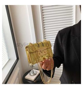 Shoulder Bags Mini Bag Women's Summer Leisure 2023 New Fashion One Shoulder Crossbody Bag Solid Color Lock Chain Small Square Bagstylishhandbagsstore