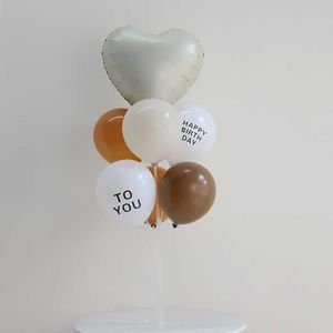 Dekorasyon Krem Karamel Merkezi Alüminyum Folon Balon Retro Renk Kart Balon Doğum Günü Dekorasyon Balonları