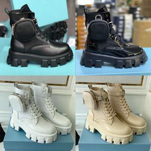 Men Women Designers Rois Boots Ankle Martin Boots And Nylon Boot Military Inspired Combat Boots Nylon Bouch Attached To The Ankle 35-45 With Bags NO43