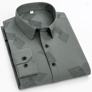 Erkekler Sıradan Gömlek Brezilyalı Seçim Gömlek 2023 Bambu Elyaf İşletme İnce Yumuşak Streç Baskı İnce Uygun Elbise Pocke-FLESS