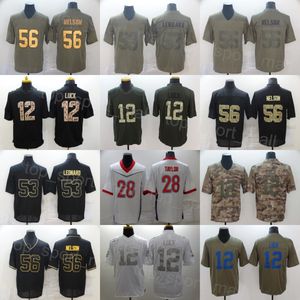 Mans Football 28 Jonathan Taylor Jersey 12 Andrew Luck 53 Shaquille Leonard 56 Quenton Nelson Olive Salute To Service Camo Vapor Untouchable For Sport Fans Sewn On